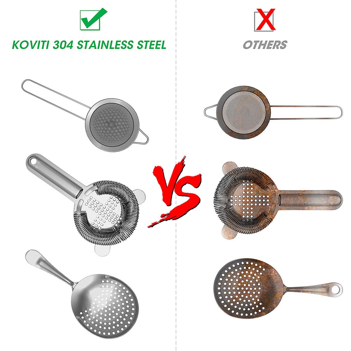 Koviti Julep strainer helps separate mint leaves for clear drinks.
