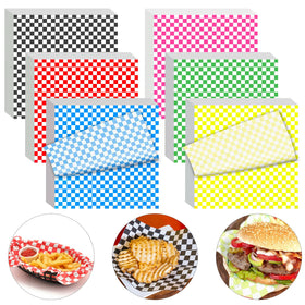 Kovpnor 240pcs wax paper sheets in six colors for festive food presentation.