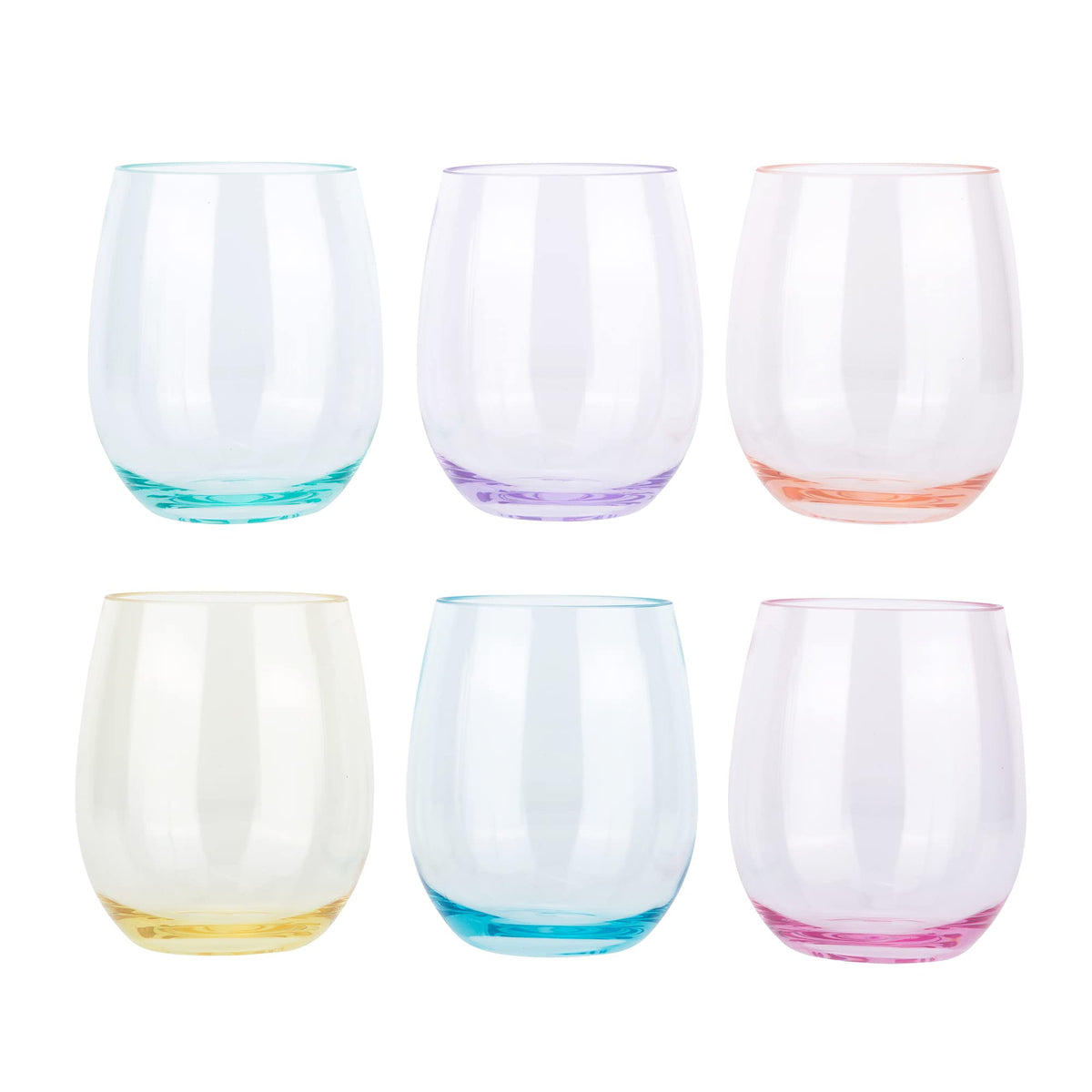 KOXIN-KARLU Classic 18-ounce multicolor glass set ideal for outdoor entertaining