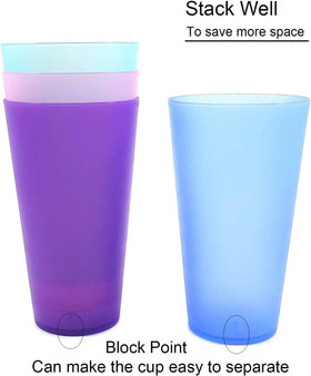 Coastal color tumbler stackable design saves kitchen space.