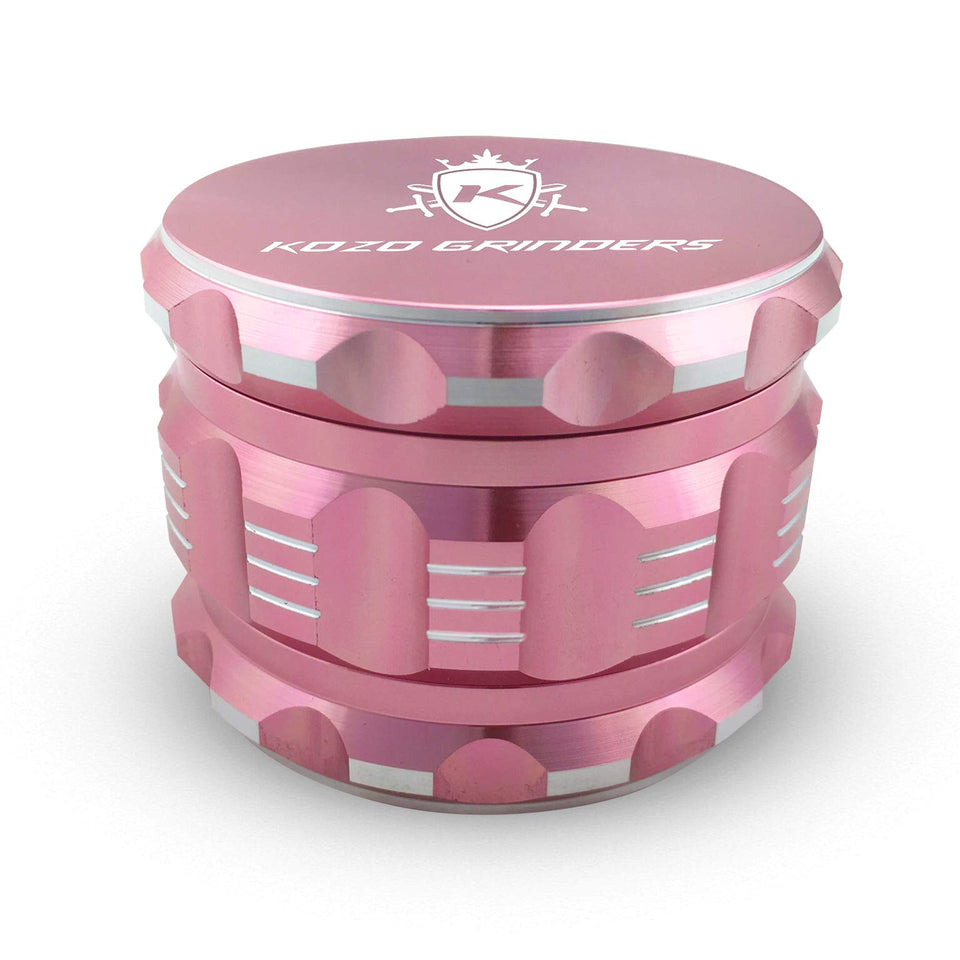 KOZO grinder rose gold with magnetic lid for secure grinding