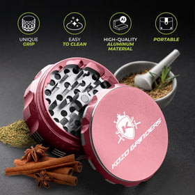 KOZO grinder rose gold close-up of sharp teeth for consistency