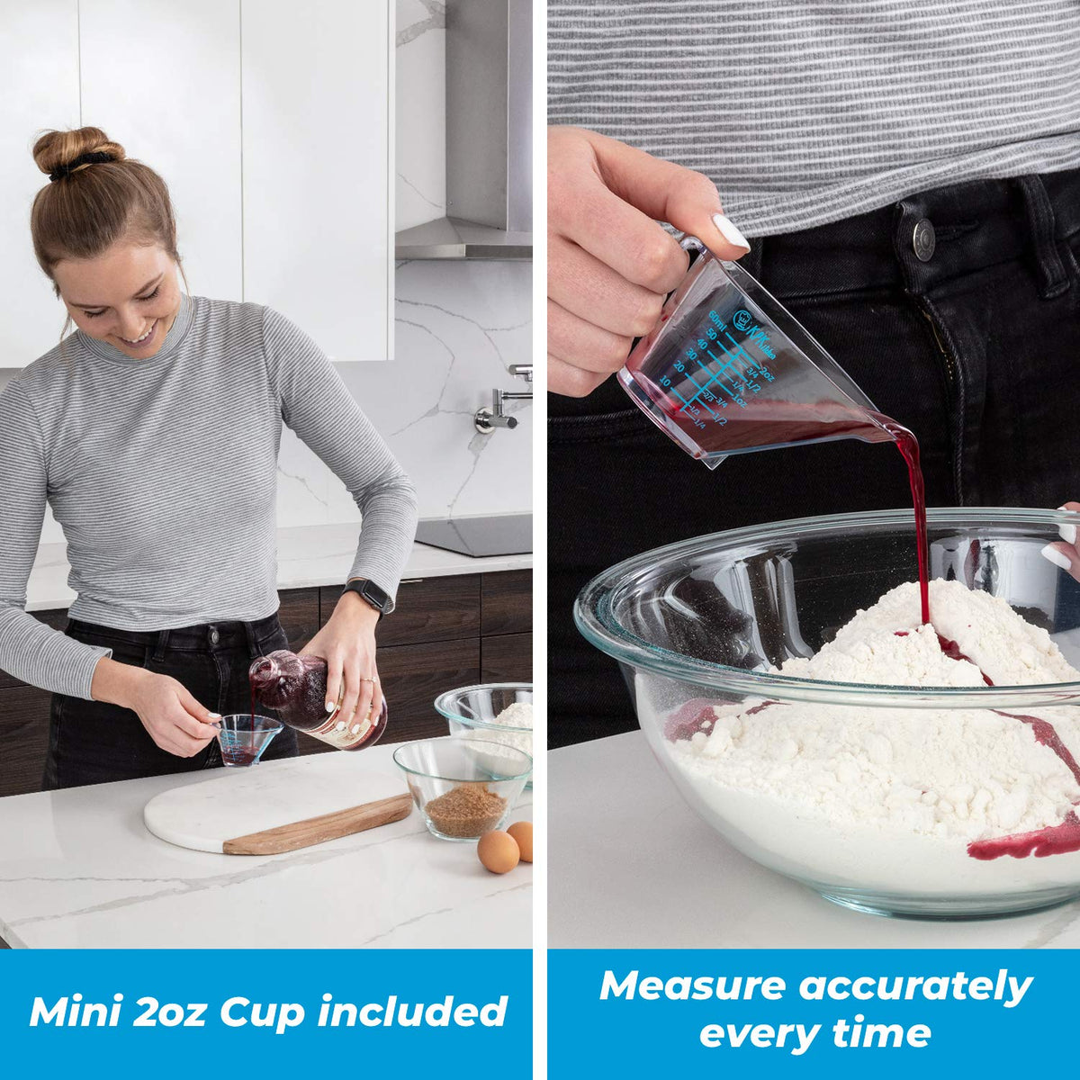 KPKitchen top-view measurement marks in ml and cups for precise pours.