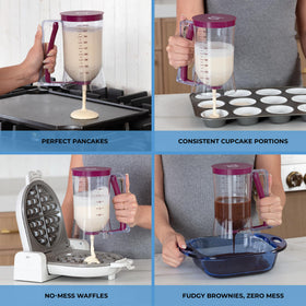 KPKitchen batter dispenser ergonomic handle for comfortable one-handed control