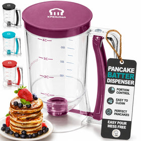 KPKitchen pancake batter dispenser with wide mouth for quick filling and clean pours