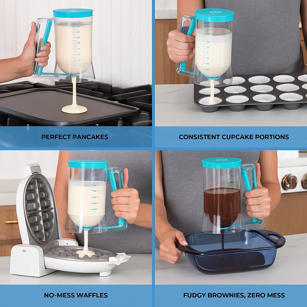 KPKitchen turquoise batter dispenser handle for smooth control