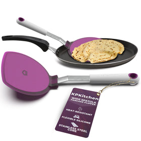 KPKitchen wide pancake spatula base for easy pancake flipping.