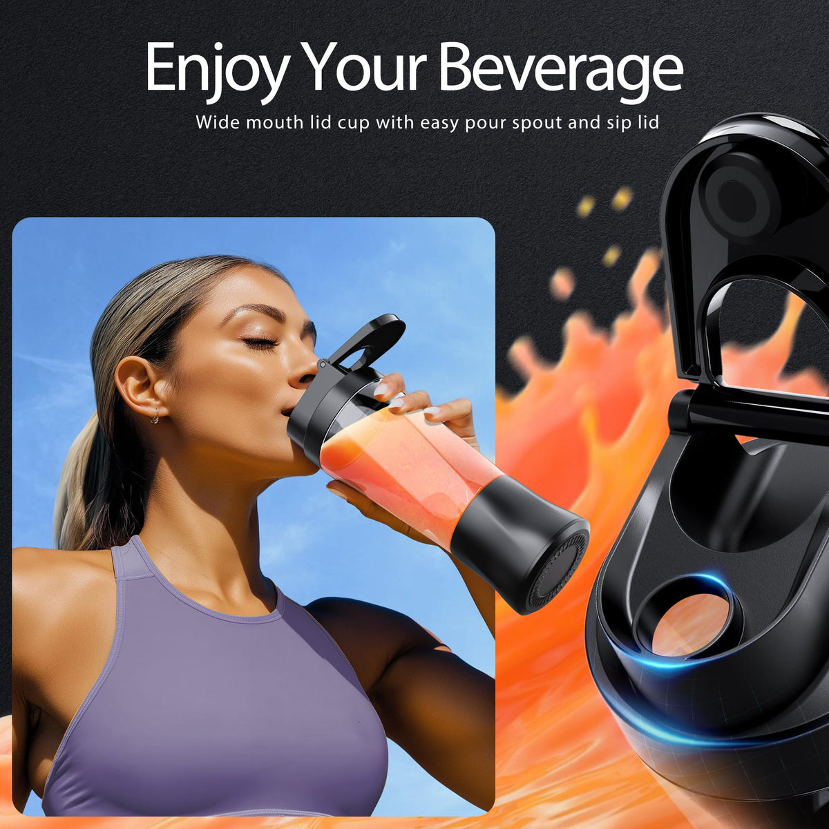 KPMARE leakproof lid and sip spout prevent spills during travel
