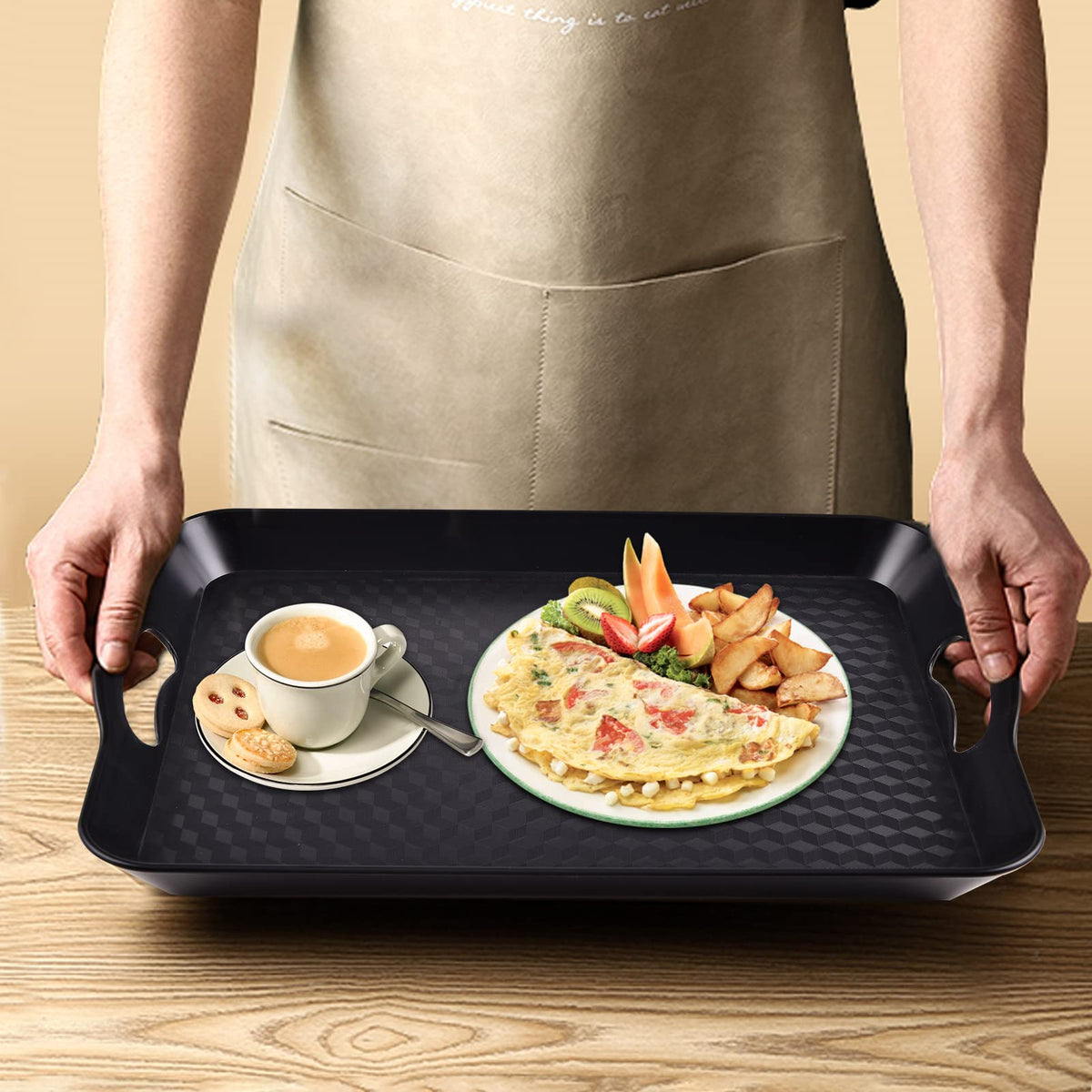 KPROE 12.2 by 16 inch tray supports multiple servings at gatherings.