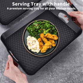 KPROE rectangular serving tray non-slip for stable indoor or outdoor dining.