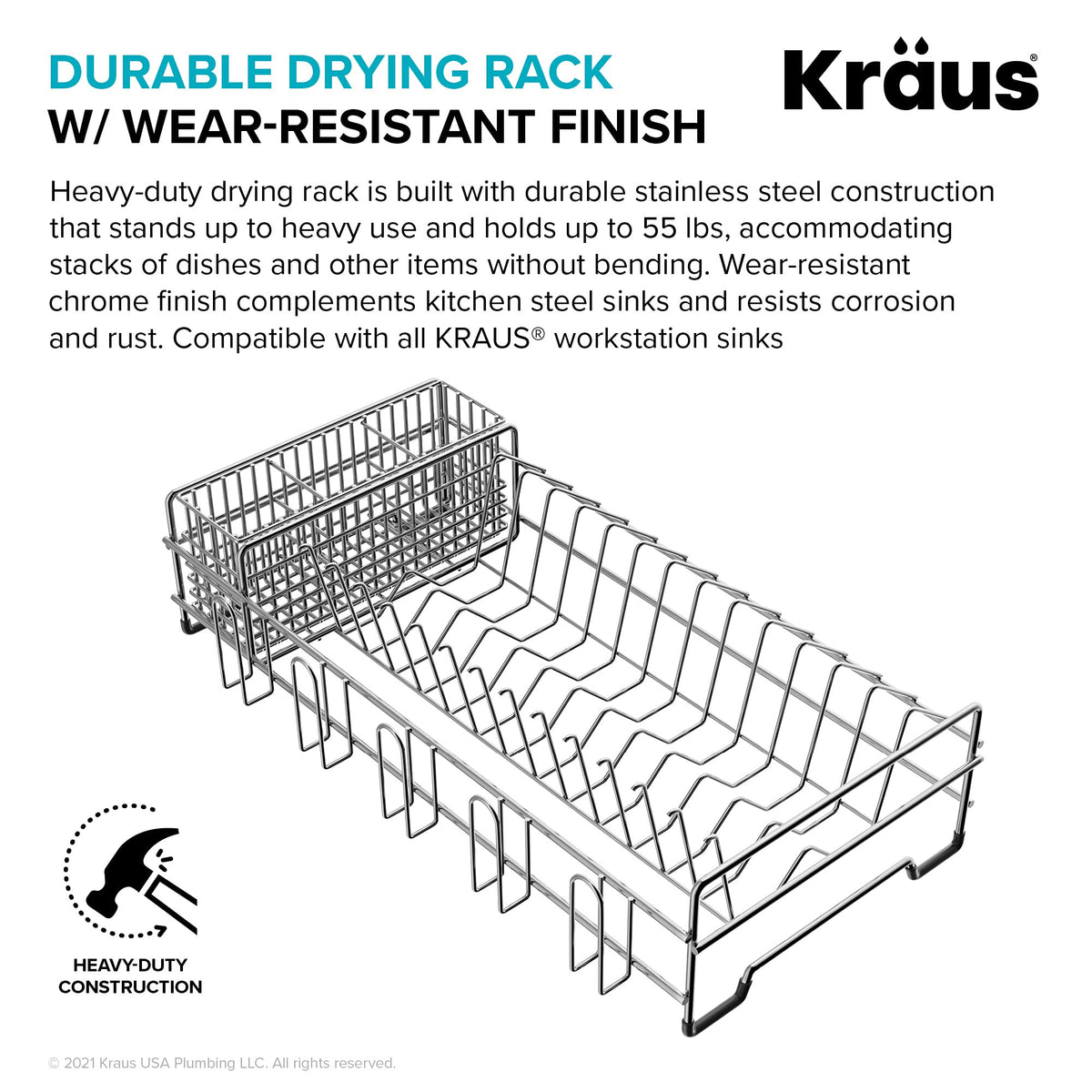 Kraus chrome finish resists stains and rust for a polished look
