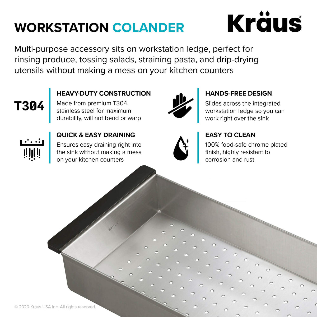 Kraus chrome-plated design resists rust and daily use.