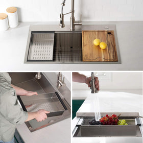 Kraus colander doubles as air-drying rack for utensils and tools.