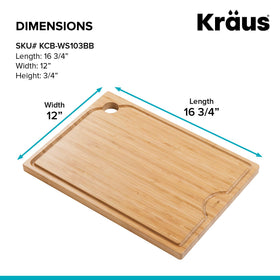 Grooves on Kraus Kore board channel liquids to prevent spills