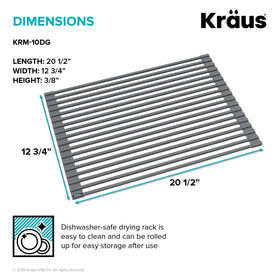 Kraus dishwasher-safe roll-up cleans easily and stores compactly.