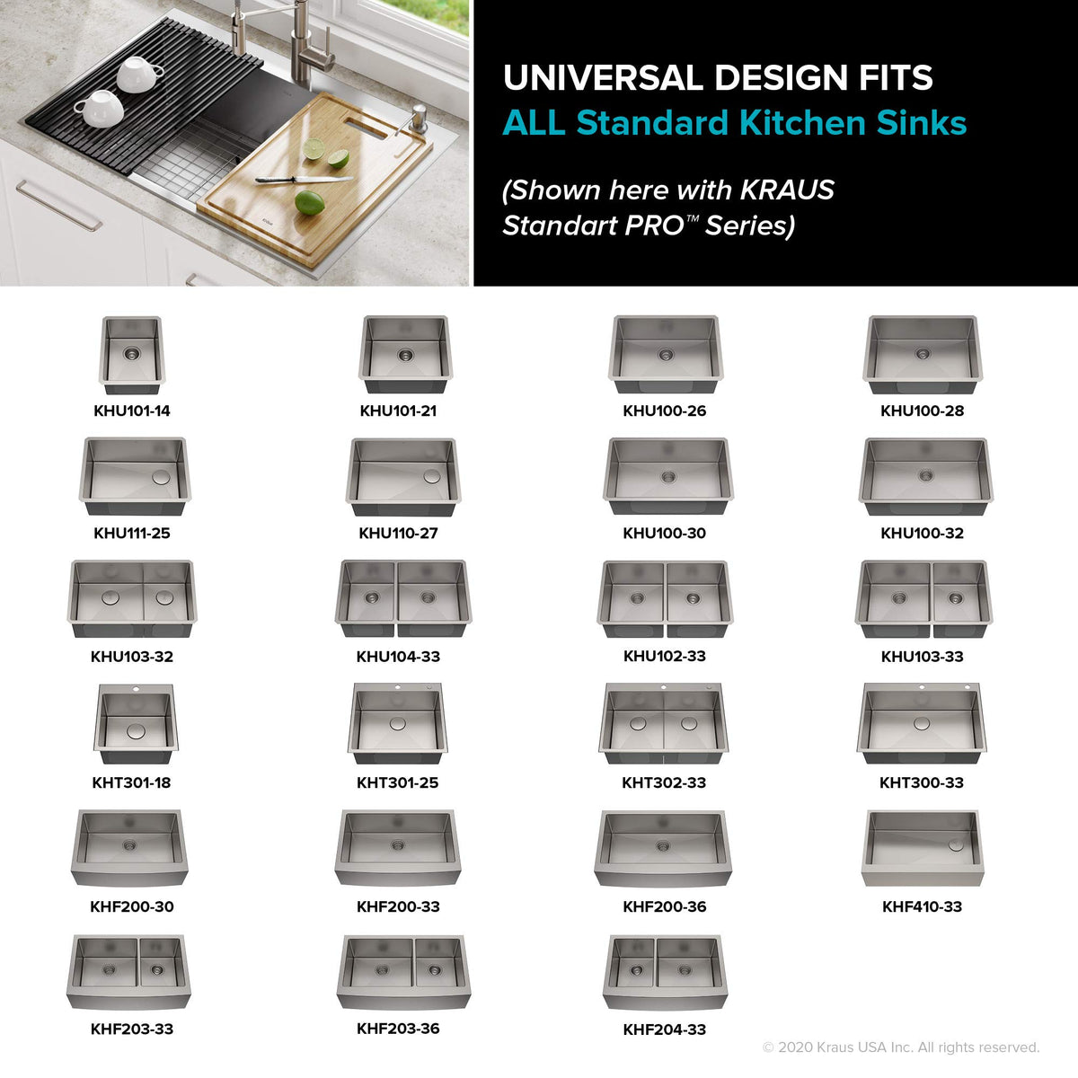 Kraus stainless-steel core with silicone coating offers durable, non-stick surface.