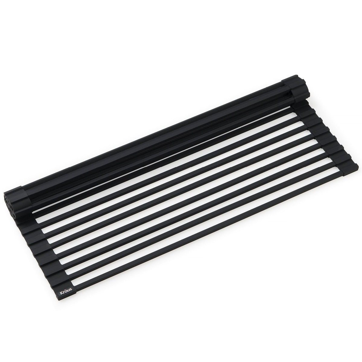 Kraus roll-up rack over sink saving counter space and drying produce
