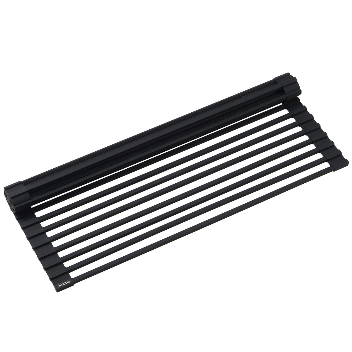 Kraus over-sink roll-up rack stretches across the sink for mess-free drying.