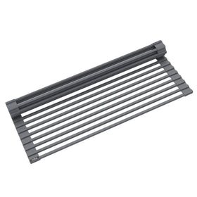 Kraus over-the-sink roll-up drying rack fits any sink and dries dishes.