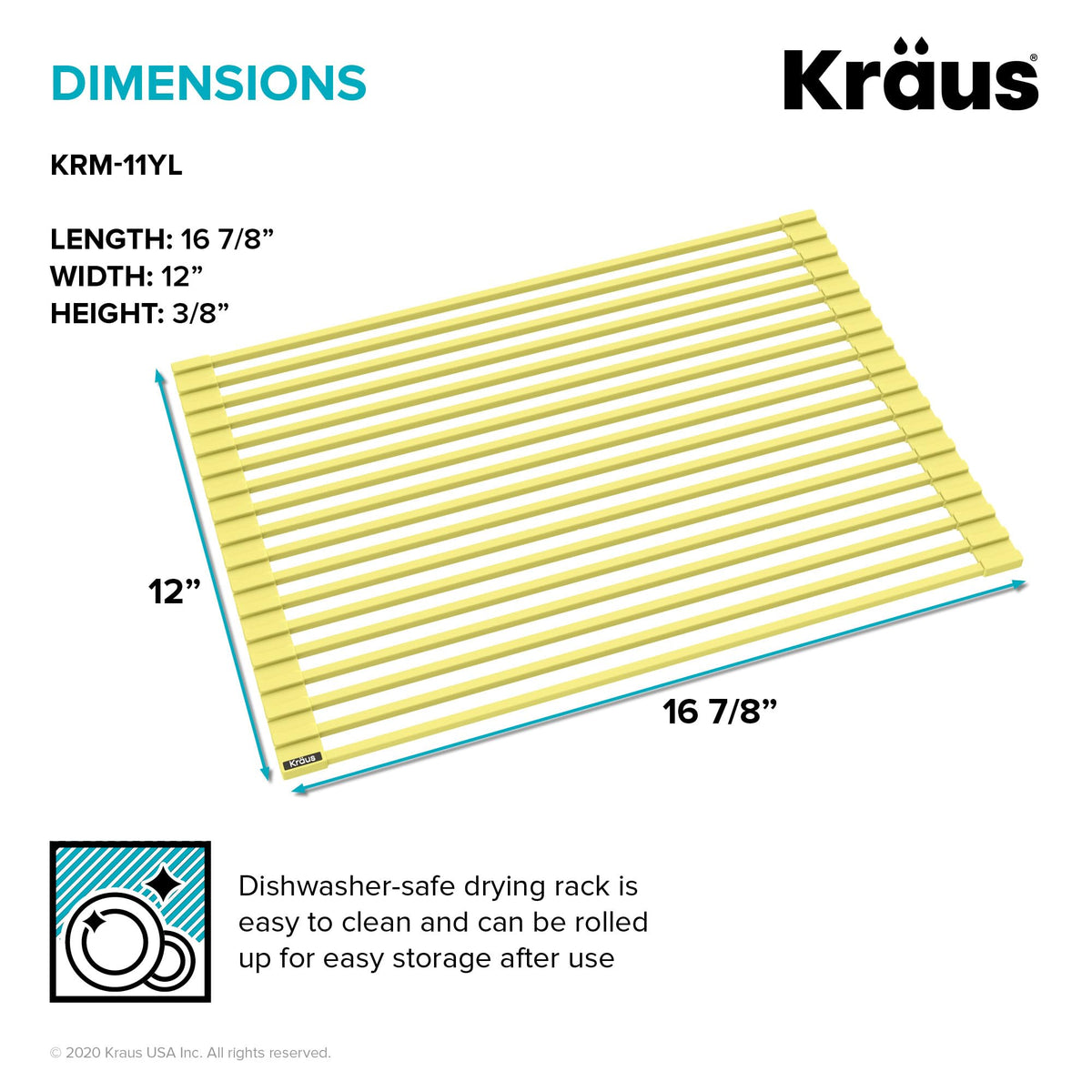 Kraus roll-up rack holds up to 85 lbs of cookware