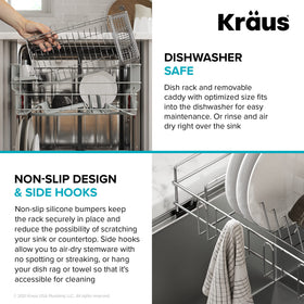 Kraus side hooks air-dry stemware while keeping towels handy