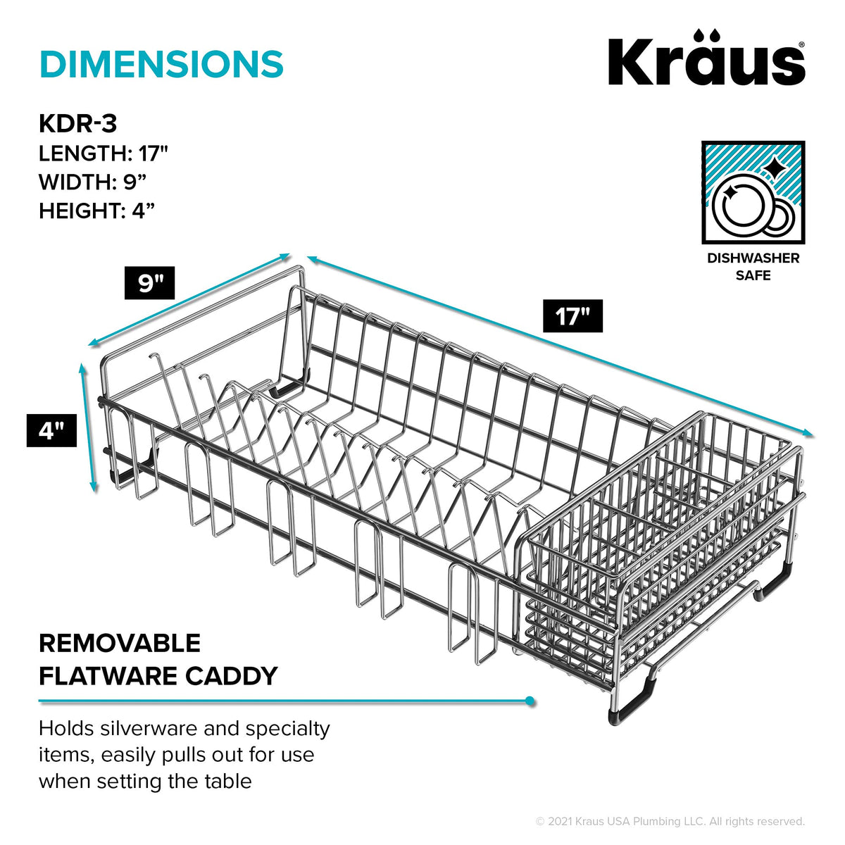 Kraus stainless steel rack highlights rust-resistant durability for daily use