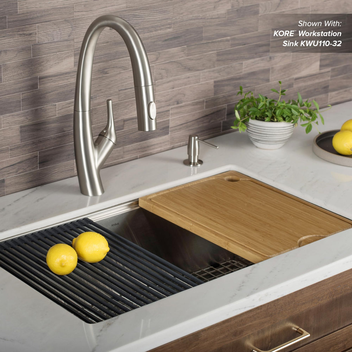 Board resting on integrated ledge demonstrates space-saving design