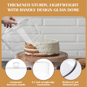 Krbnk round cloche over desserts on a display plate for elegant presentation