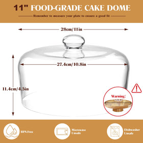 Krbnk upgraded thickened dome providing sturdy coverage for tall cakes