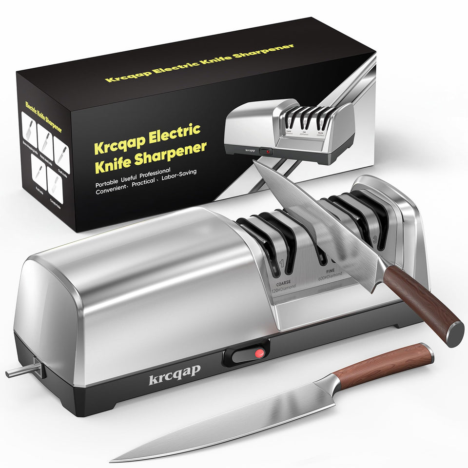 Krcqap Knife Sharpener Electric with 3-stage system for precise blade restoration