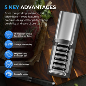 Krcqap Knife Sharpener Electric angle guide at 15 degrees for consistent sharpening