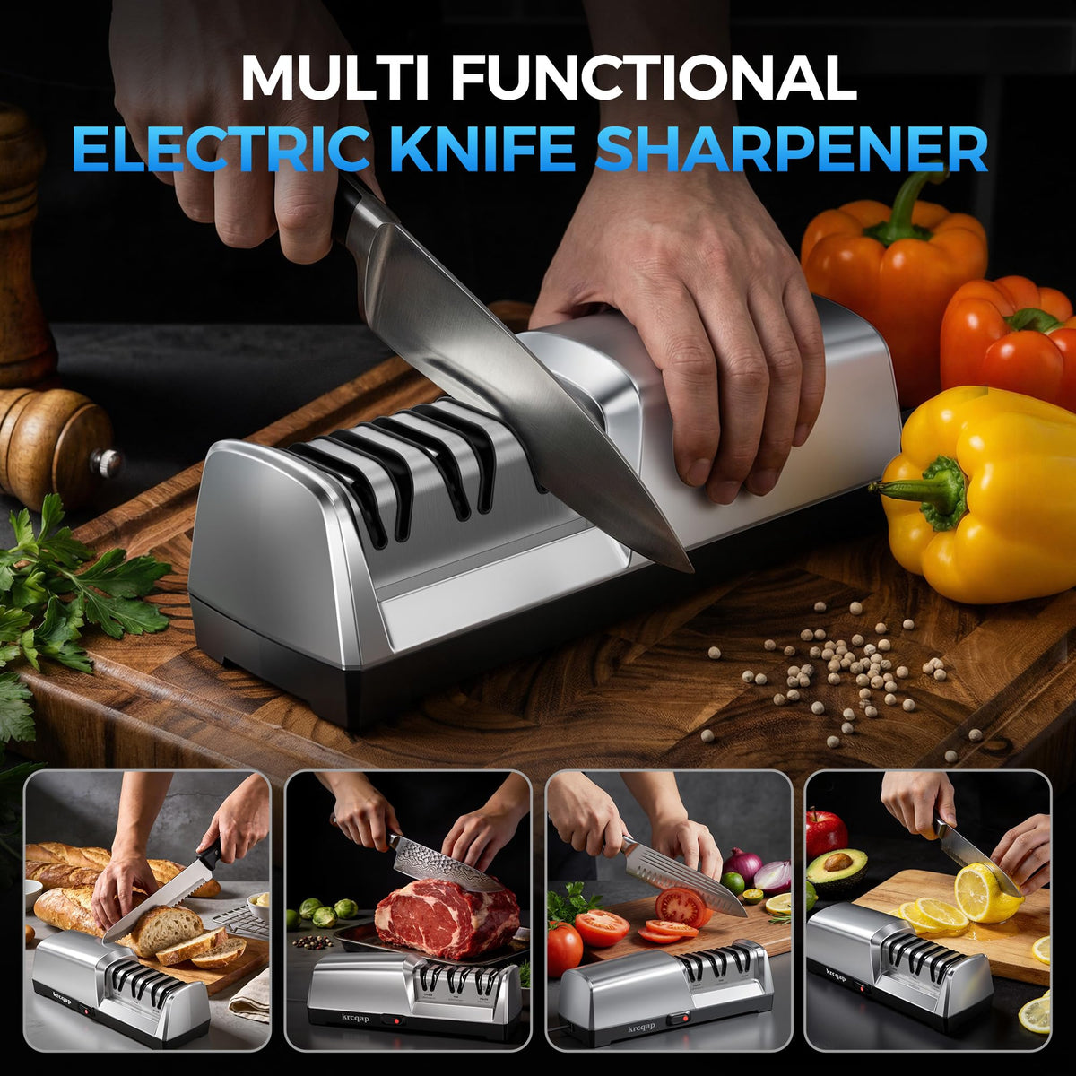 Krcqap Knife Sharpener Electric fast sharpening for daily use