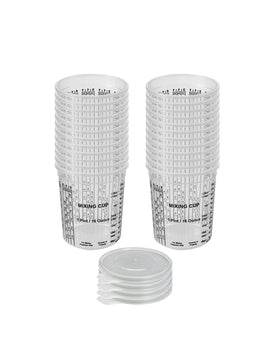 KREFINISH 16 oz clear graduated mixing cups for precise epoxy and paint ratios.
