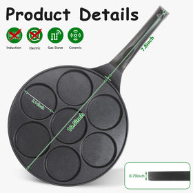 kretaely pancake maker ergonomic handle for easy flipping and control.