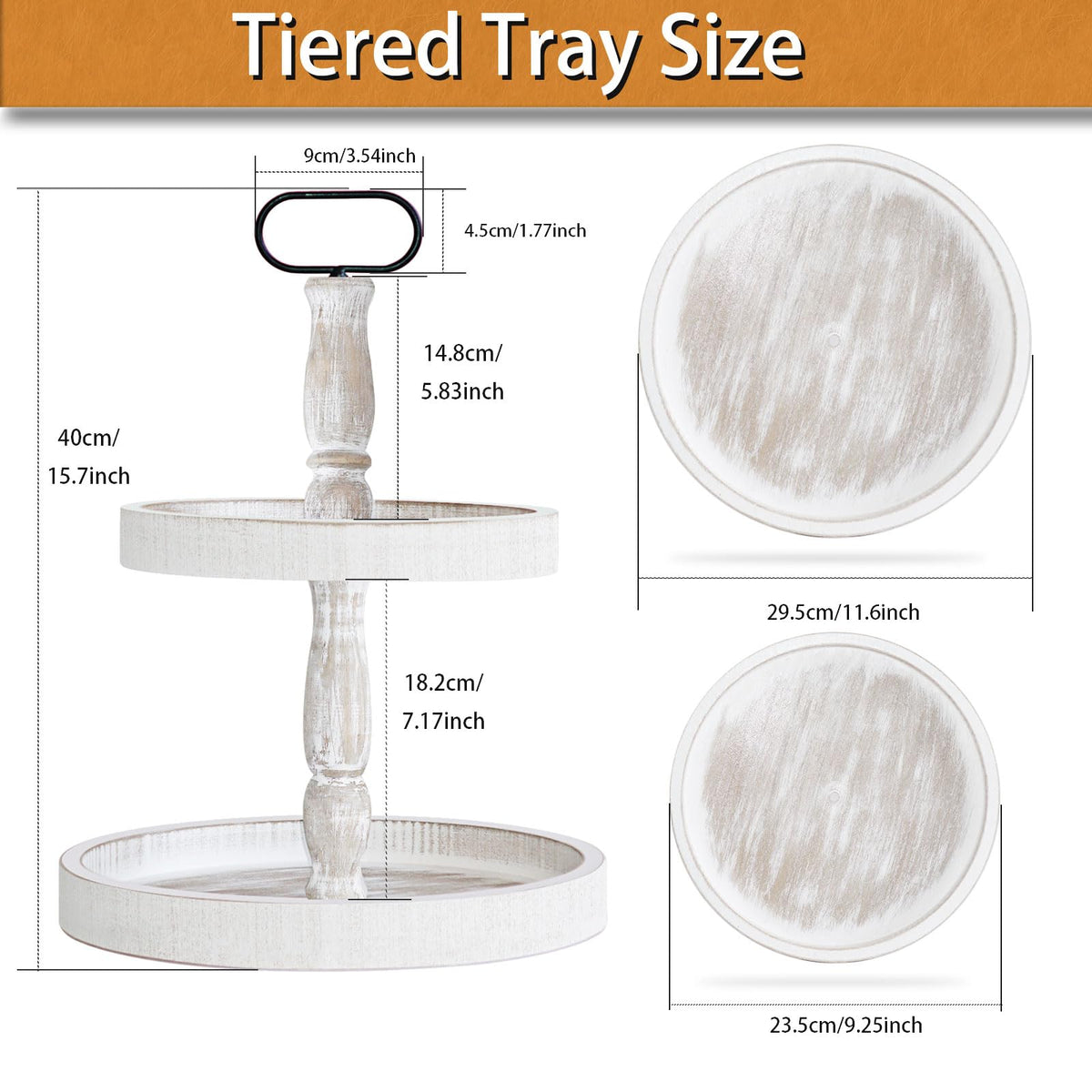 Krismax two-tier tray side view highlighting sturdy construction