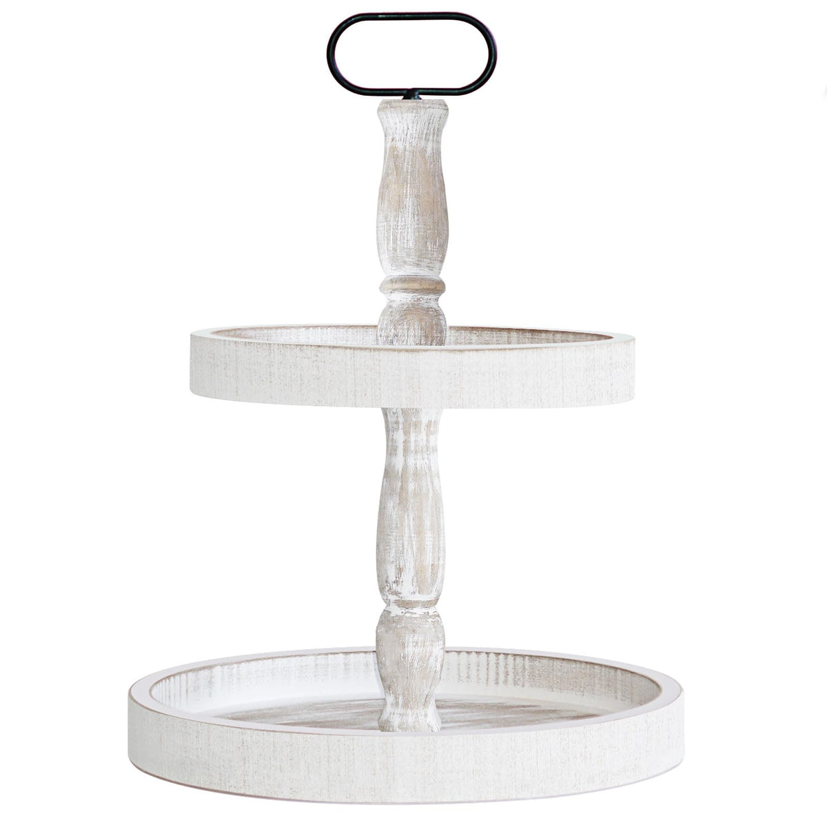 Krismax two-tier tray top view showing ample display space for decor