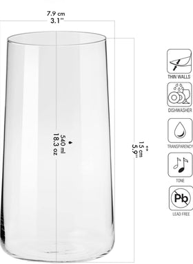 Krosno Avant-Garde tall glass with a modern silhouette.