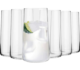 Krosno Avant-Garde tall water glass – six-pack for everyday hydration.