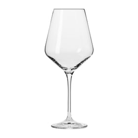 Krosno Classic red wine glasses, six-piece set, showcasing wine clarity and elegance.