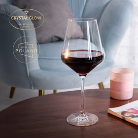 Krosno European glass craftsmanship reflects durable, lead-free crystal.
