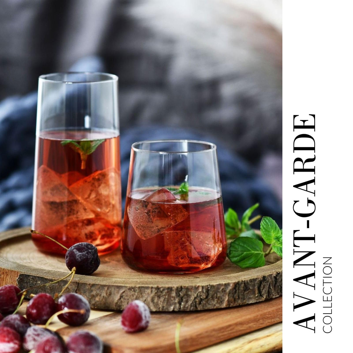 Krosno glasses with drinks show versatility for water and juice.