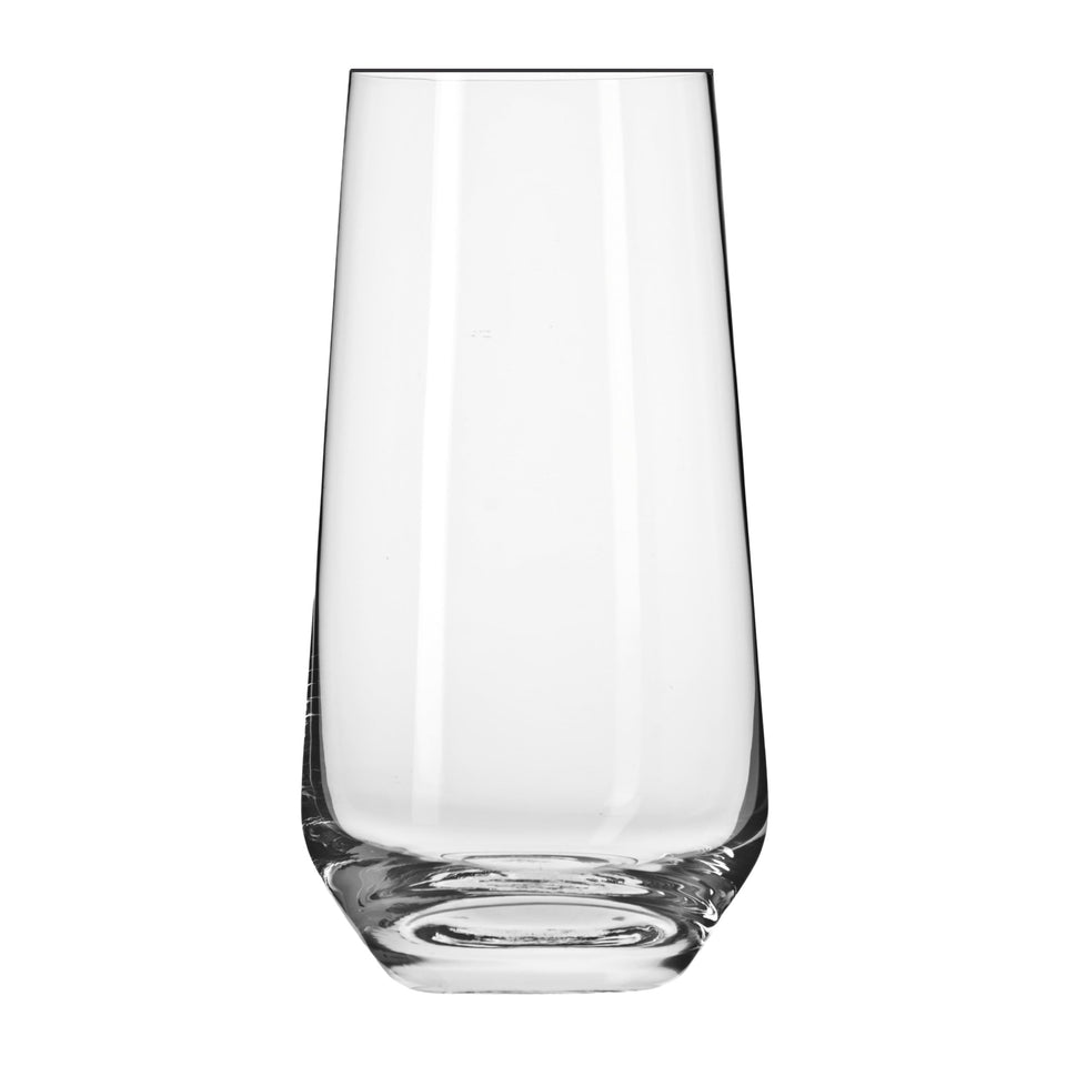 Krosno Splendour tall water glass six-pack shows crisp crystal clarity for daily dining