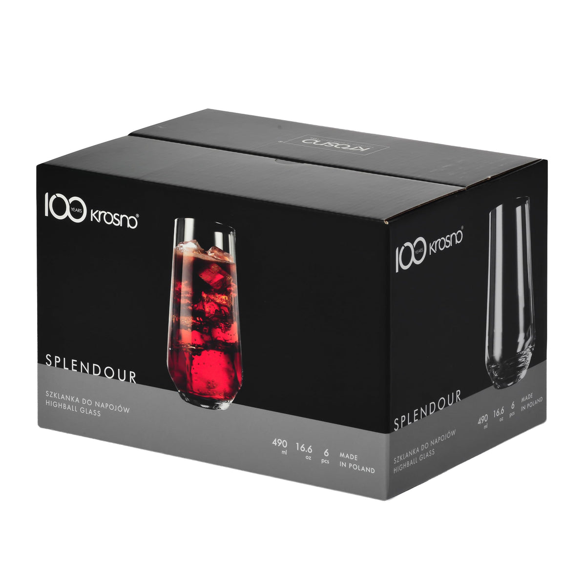 Krosno Splendour tumbler glass six-pack demonstrates balanced proportions