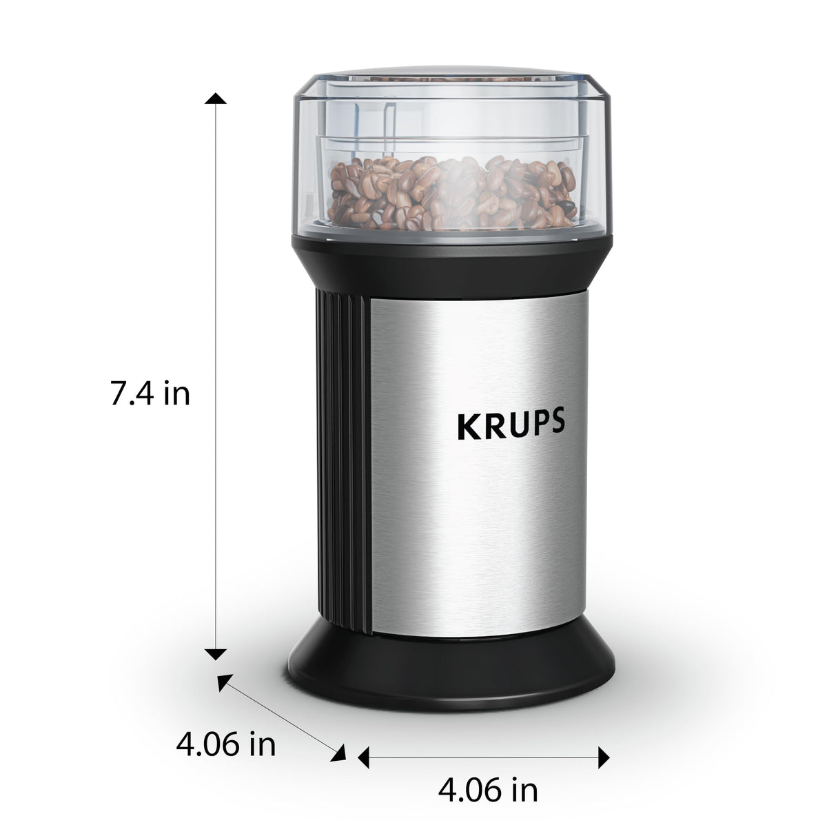 KRUPS electric blade coffee grinder built-in cord storage keeps counters tidy.
