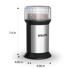 KRUPS electric blade coffee grinder built-in cord storage keeps counters tidy.