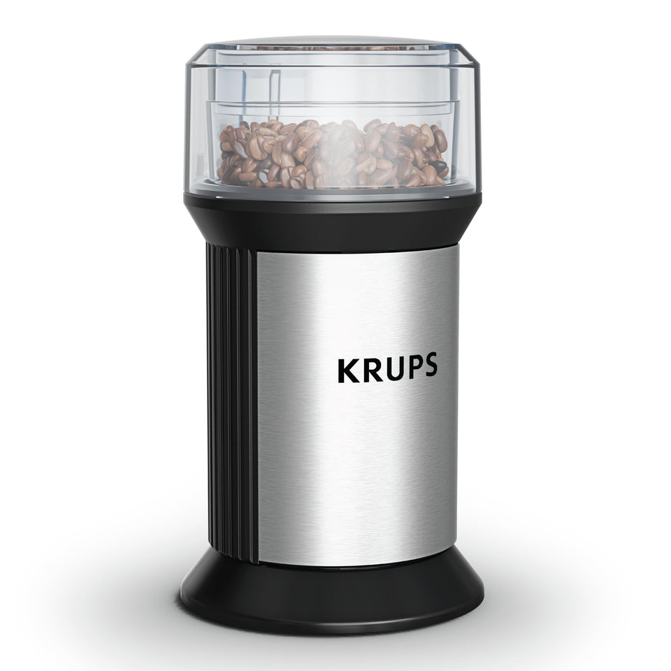 KRUPS electric blade coffee grinder full view showcases compact design for daily use.