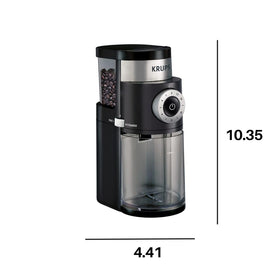 KRUPS Precision Burr Grinder grind chamber open for easy access and cleaning