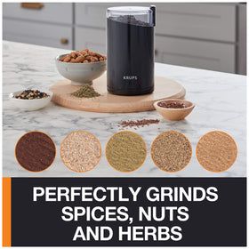 KRUPS Precision grinder with spices ready for home blend creation