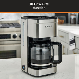 KRUPS Simply Brew dishwasher-safe carafe showcases effortless clean-up after serving multiple cups