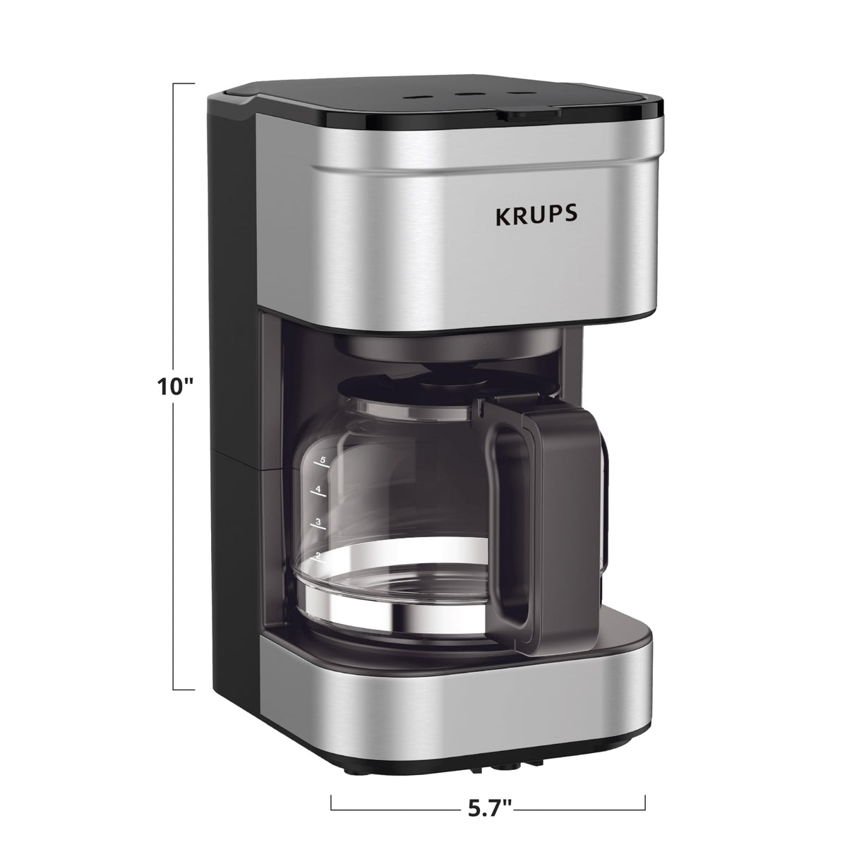 KRUPS Simply Brew stainless steel exterior looks sleek and wipes clean.